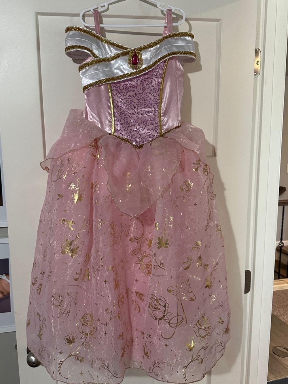 Disney Princess Aurora Dress with Gold Accents